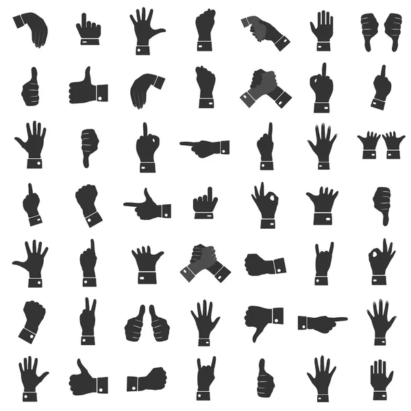 Icons hands, vector — Stock Vector