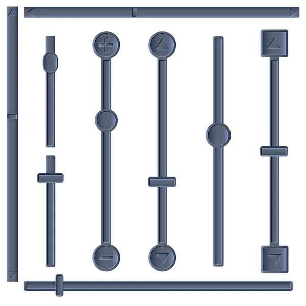 En uppsättning av reglagen, vektor illustration. — Stock vektor