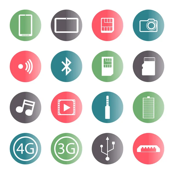 Un conjunto de iconos móviles, ilustración vectorial . — Vector de stock