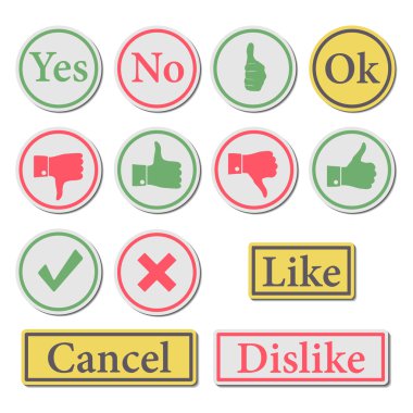 Set of buttons, vector illustration.