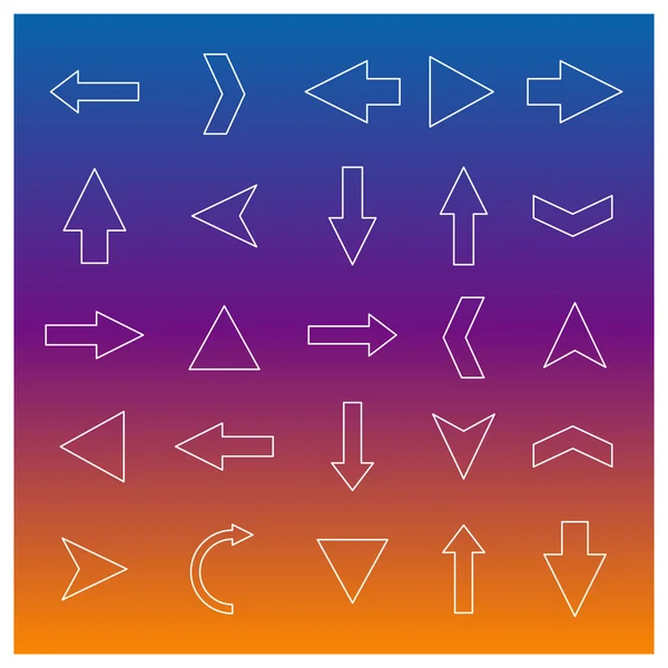 Set of linear arrow, vector illustration. — Stock Vector