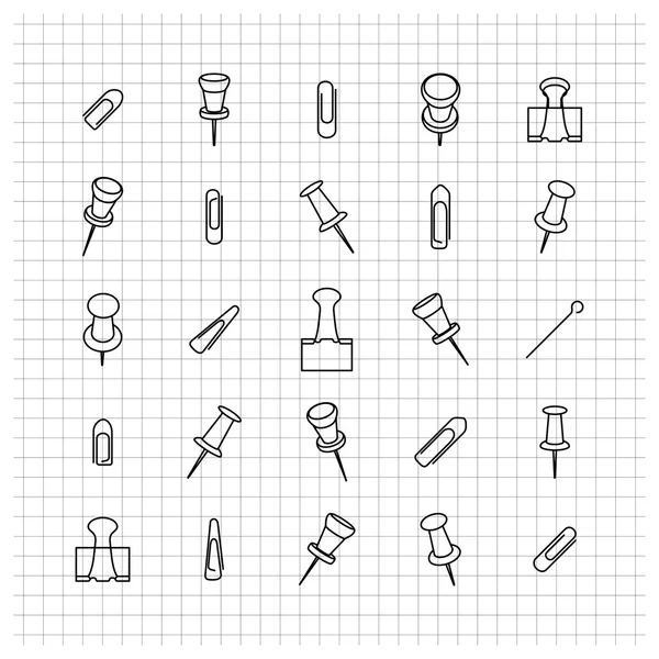 Iconos clip de líneas delgadas, ilustración vectorial . — Vector de stock