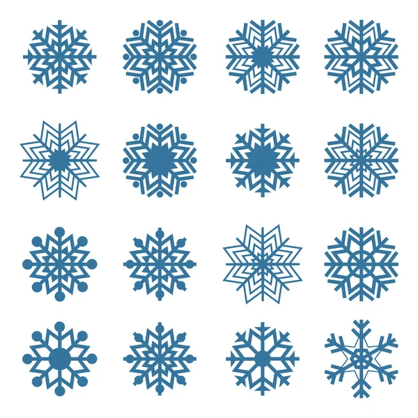 Conjunto de copos de nieve, ilustración vectorial. — Archivo Imágenes Vectoriales