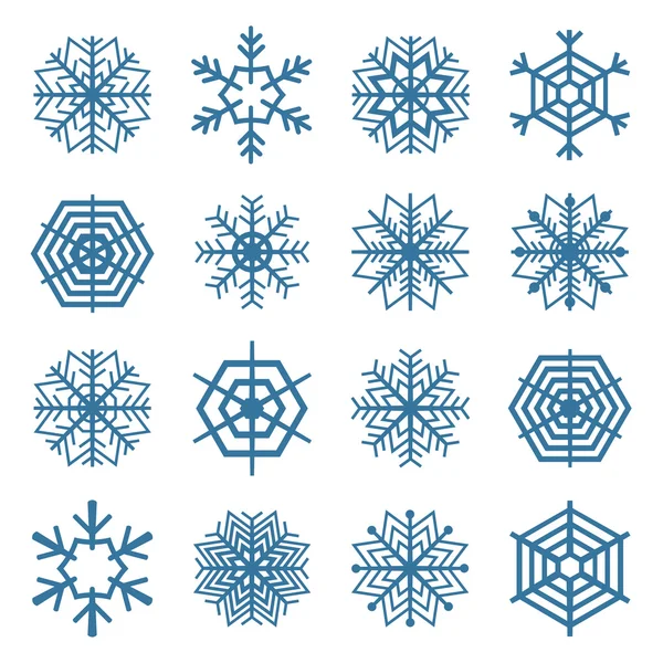 一套雪花，矢量图解. — 图库矢量图片