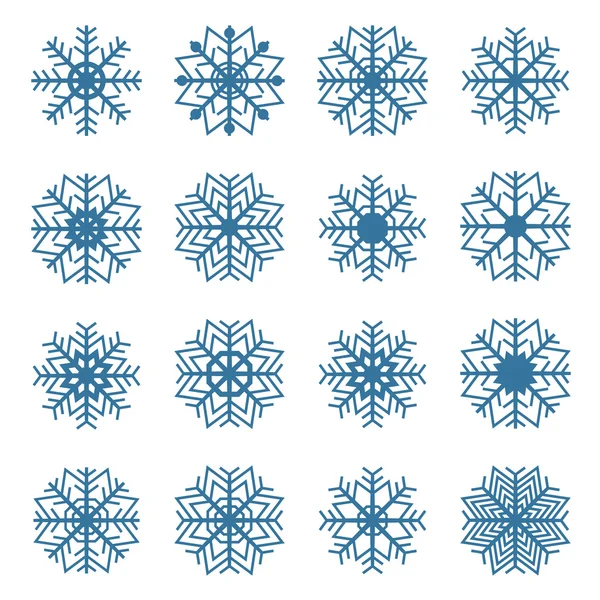 Σύνολο νιφάδων χιονιού, διανυσματική απεικόνιση. — Διανυσματικό Αρχείο
