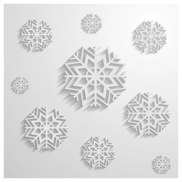 Bakgrund av snöflingor, vektor illustration. — Stock vektor