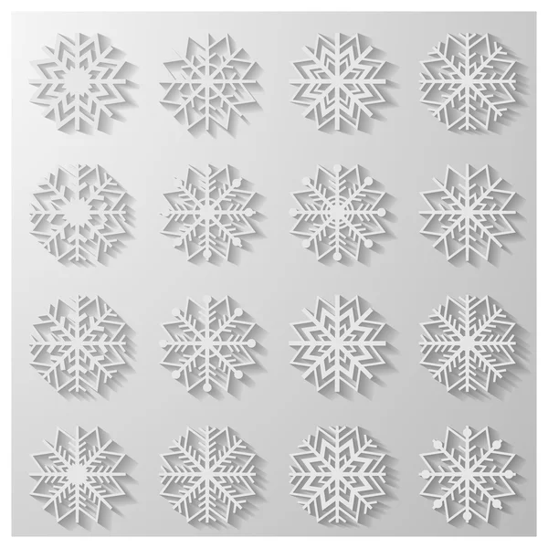 Σύνολο νιφάδων χιονιού, διανυσματική απεικόνιση — Διανυσματικό Αρχείο