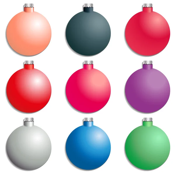 Een set Christmas tree decorations, vectorillustratie. Rechtenvrije Stockvectors