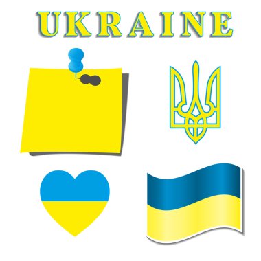 Ukraynalı sembolizm ayarla, illüstrasyon vektör