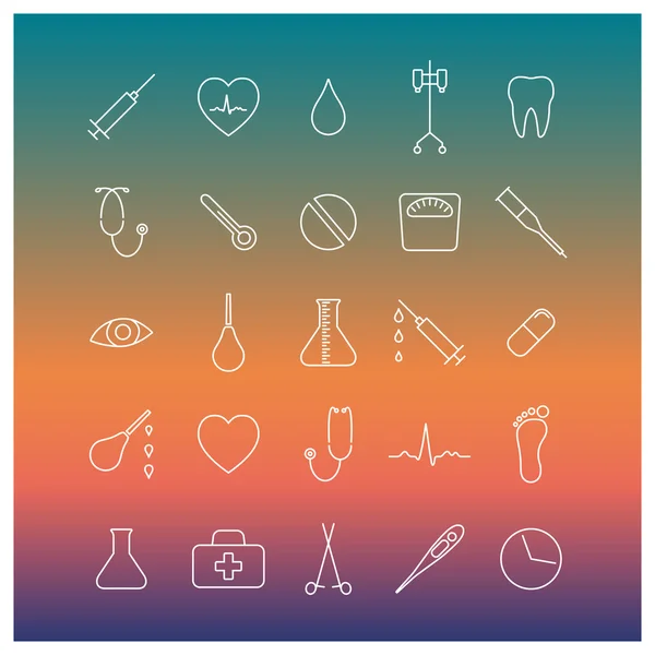 Iconos médicos, ilustración vectorial . — Vector de stock