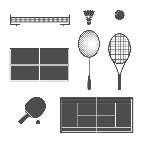 Équipement tennis, illustration vectorielle . — Image vectorielle