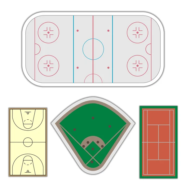 Set de parques infantiles, ilustración vectorial . — Vector de stock