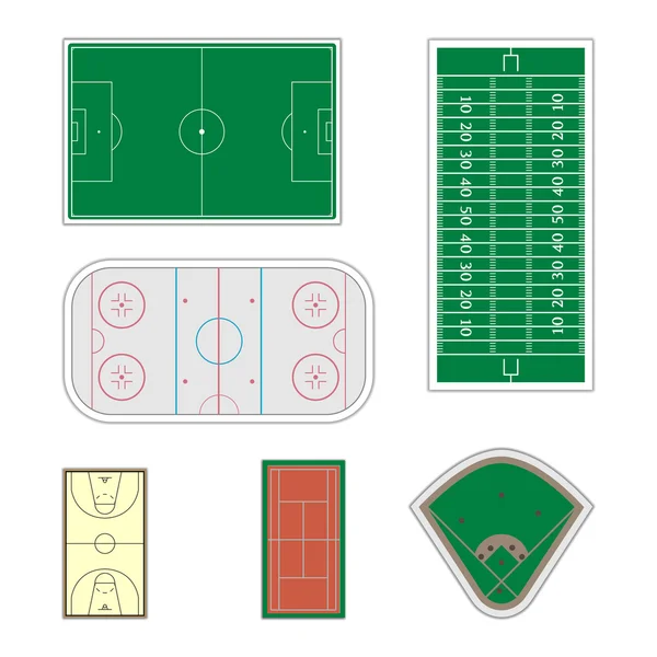 设置的体育领域，矢量图. — 图库矢量图片