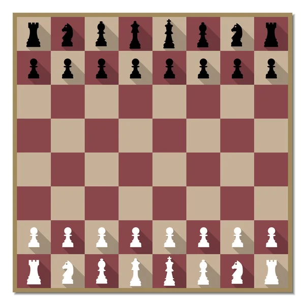 Tablero de ajedrez con ilustración vectorial figuras . — Vector de stock