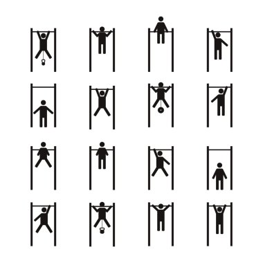 Yatay bar, vektör çizim üzerinde atlet.