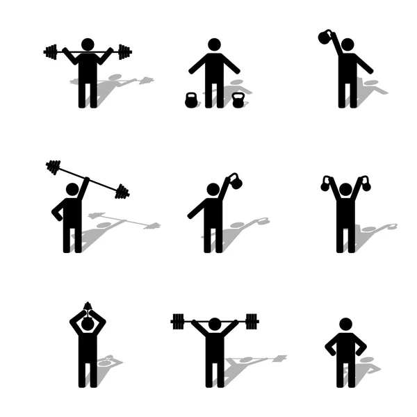 Set de siluetas de atleta, ilustración vectorial . — Vector de stock