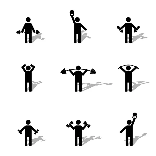 Set de siluetas de atleta, ilustración vectorial . — Vector de stock