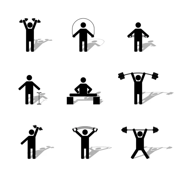 Set de siluetas de atleta, ilustración vectorial . — Vector de stock