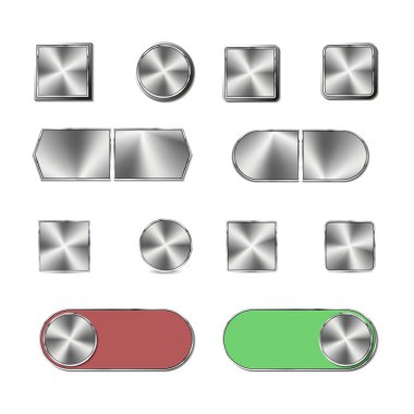 Çelik düğmesini, vektör çizim.