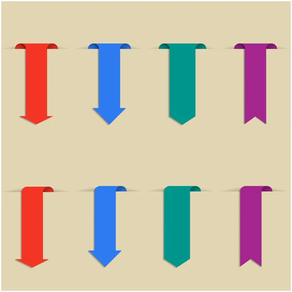 Aantal gekleurde bladwijzers, vectorillustratie. Rechtenvrije Stockvectors