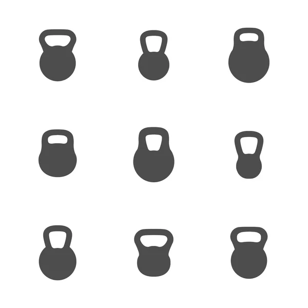 Ícones kettlebells, ilustração vetorial . — Vetor de Stock