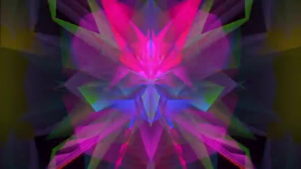 Colorful Ice Crystals hypnotic star structure — Stock Video