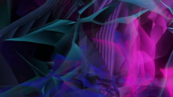 Lebegő hullámos sokszög alakú kristályok backround — Stock videók
