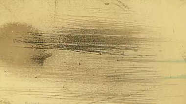 Altın bej rengi grunge desen arka plan, yatay boya lekeleri, pürüzlü yüzey, soyut aşınmış tuval, katmanlı lekeli eski analog doku ve kir.