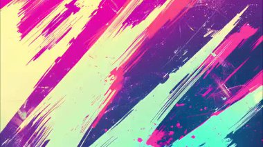 Renkli grunge boya vuruşları arka planda neon fırça izleri, kaba doku, sıkıntılı karışık medya yüzeyi, anlamlı boya hareketi ile soyut analog kaplama