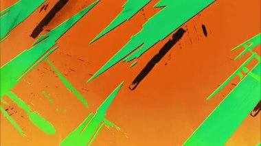 Parlak turuncu grunge desen arka plan, kalın çapraz boyama vuruşları, kaba soyut yüzey, tırmalanmış fırça izleri, yüksek kontrastlı boyalı tuval ve sıkıntılı doku.