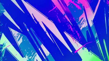 parlak el çizimi grunge arkaplan, keskin soyut boya darbeleri, neon mavisi yeşil renk kontrastı, agresif çapraz fırça hareketi, sanatsal yüzey, dinamik görseller için modern boyalı doku