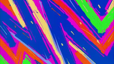 Renkli el çizimi grunge arka plan, mavi yeşil turuncu boya darbeleri, kaotik soyut hareket, anlamlı fırça dokusu, komik anime tarzı sıçramalar, enerjik boyalı yüzey