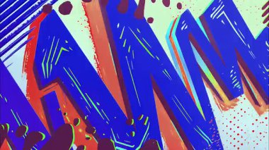 Mavi yıldırım fırça darbeleri arka plan, soyut çizgi roman tarzı zigzag boya deseni, el çizimi çizgi film grunge deseni, enerjik dinamik arkaplan çizimi