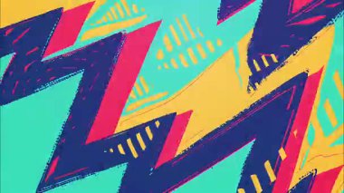 Kalın çizgi roman desenli arka plan, sarı turkuaz fırça darbeleri, soyut el boyalı yıldırım şekilleri, çizgi film anime tarzı grunge çizim dokusu.