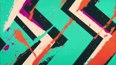 Soyut geometrik zigzag fırça arka planı, turkuaz krem siyah boya dokusu, kaba kenarlı el çizimi çizgi film deseni, anlamlı komik stil vuruşlar, grunge boyalı resimli arkaplan