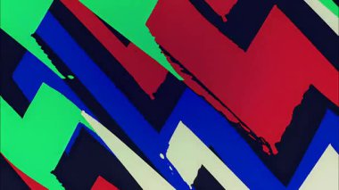 El boyalı zigzag çizgi film arka planı, kalın geometrik şimşek şekilleri, kırmızı yeşil kontrastlı renkler, komik anime tarzı vuruşlar, kaba boyanmış doku, soyut dinamik arkaplan