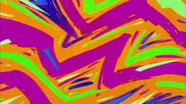 El Boyalı Soyut Fırça Arkaplanı, Mor ve Yeşil Çizgi Filmli Turuncu Tuval, İfade Eden Grunge Çizim Dokusu, Kalın Çizgi Roman Tarzı Hareketi