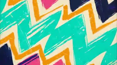 Çizgi film Zigzag Deseni Arkaplan, Turkuaz El Yıldırım Şekilleri, Sarı Çizgi Çizgiler ve Pembe Aksanlar, Pop Art Soyut Çizim, Dinamik Grafik Doku