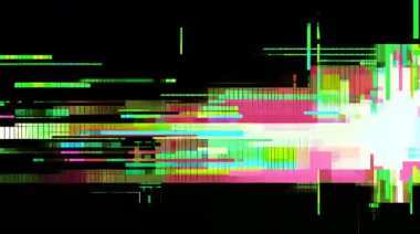 Parlak ışık patlaması, neon yeşil sarı bloklar, dijital parçalanma, bozuk sinyal etkisi, soyut teknoloji çöküşü, siber punk arıza sanatı, yüksek enerji veri bozulması dokusu