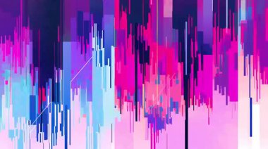 Dikey bozulma arka planı, renkli dijital yağmur etkisi, siber punk veri erimesi, piksel sütunlar, RGB sinyal arızası, soyut animasyon hatası dokusu, elektronik bozulma deseni, fütüristik teknoloji arkaplanı