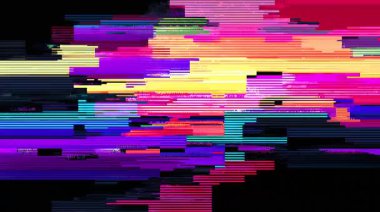 Renkli yatay arıza dijital gürültü, kırık tarama çizgileri, neon mavisi mavi palet, hızlı hareket bozulması, siber stil paraziti, soyut veri akışı, enerjik arıza animasyonu, fütüristik grunge dokusu