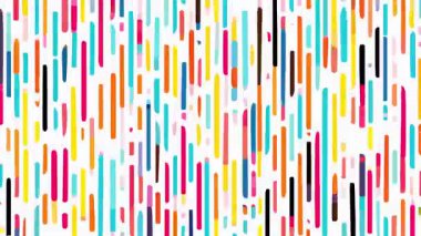 Renkli soyut karikatür desenleri dikey yuvarlak boya çizgileri, pembe turuncu mavi sarı çubuklar, temiz düz şekiller, şakacı modern çizimler, ritmik kompozisyonlu minimal grunge dokusu.