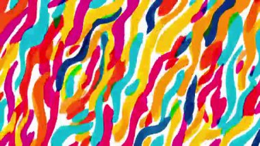 Dinamik soyut boya dokusu akıcı renkli vuruşlar, el çizimi çizgi film pop sanat arka planı, canlı dışavurumsal fırça deseni, sanatsal funky yüzey