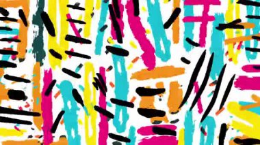 Katmanlı fırça darbeleri, renkli el çizimleri, pop sanat karikatürü dokusu, canlı sanatsal arkaplan, dinamik boyalı kompozisyon