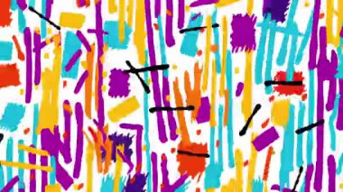 funky el çizilmiş soyut arka plan, renkli karikatür fırça darbeleri, düzensiz boyanmış izler, oyuncu pop sanat dokusu, naif illüstrasyon tarzı, parlak sarı mavi siyah renkler, anlamlı karalama şekilleri, sanatsal boya deseni