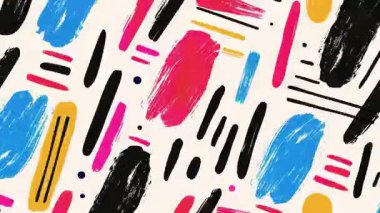 El çizimi soyut grunge dokusu, anlamlı renkli boya darbeleri, komik çizgi film çizimleri, kaotik pop sanat arka planı, kaba fırça izleriyle kalın sanatsal yüzey