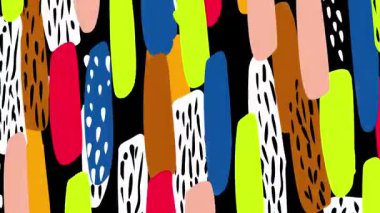 Tuhaf çizgi film soyut desenleri, kalın el boyalı şekiller, renkli pop sanat dokusu, anlamlı fırça darbeleri, oyuncu saf çizim arka planı, canlı sarı pembe palet, sanatsal grafik yüzey