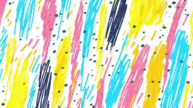 El çizimi dikey fırça darbeleri dokusu, rengarenk grunge boya çizgileri, anlamlı çizgi film şeritleri, dağınık sanatsal arka plan, canlı soyut vuruşlar, neşeli boya dokusu animasyonu