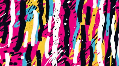 Renkli soyut grunge deseni kaotik boya darbeleriyle, kalın el fırçası izleri, pembe sarı mavi lekeler, etkileyici dağınık desen, dinamik hareketli kaba sanatsal yüzey