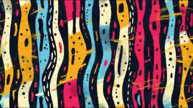 Soyut dikey boya dalgaları, el çizimi organik çizgiler, canlı sarı kırmızı siyah renkler, kaba desenli vuruşlar, kaotik artistik desen, anlamlı boyanmış yüzey, dinamik ritmi olan modern soyut arkaplan